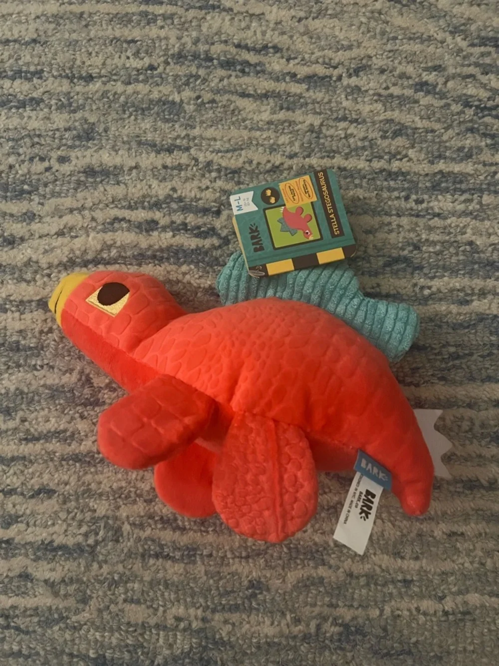 NWT Bark Stella Stegosaurus Dinosaur Dog Toy